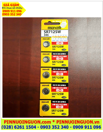 COMBO 01vỉ=5viên Pin đồng hồ 1.55v Silver Oxide MAXELL SR712SW /Pin 346 chính hãng